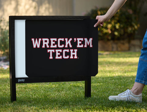 Texas Tech Wreck Em Black Yardsy Sign