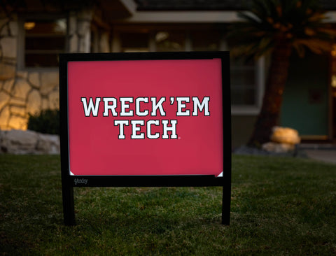 Texas Tech Wreck Em Red Yardsy Sign