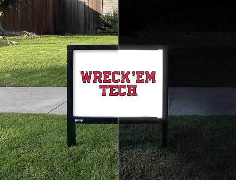 Texas Tech Wreck Em White Yardsy Sign