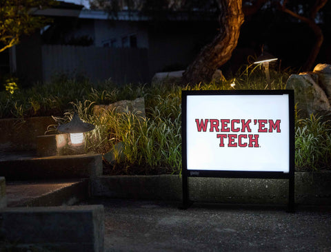 Texas Tech Wreck Em White Yardsy Sign