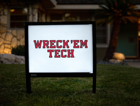 Texas Tech Wreck Em White Yardsy Sign