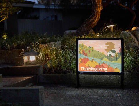 Thanksgiving Scene Yardsy Sign - Flat Feet