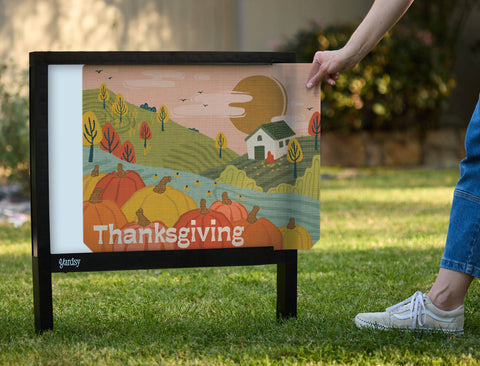 Thanksgiving Scene Yardsy Sign - Interchangeable