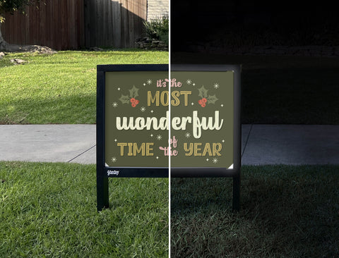 The Most Wonderful Time Yardsy Sign - Day Night
