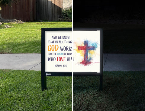 Those Who Love Him Yardsy Sign - Day Night
