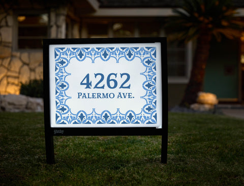 Tile Border Address Custom Yardsy Sign - Hero