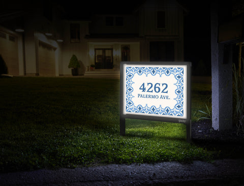 Tile Border Address Custom Yardsy Sign