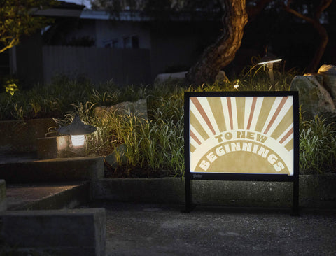 To New Beginnings Yardsy Sign - Flat Feet