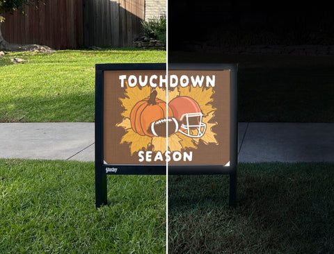 Touchdown Season Yardsy Sign - Day Night