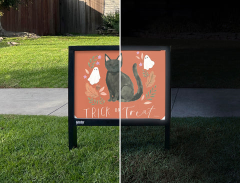 Trick or Treat? Halloween Inspired Yardsy Sign - Day Night