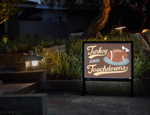 Turkey And Touchdowns Yardsy Sign - Flat Feet