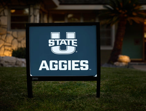 USU Aggies Blue Yardsy Sign - Hero