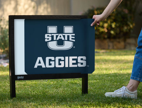 USU Aggies Blue Yardsy Sign - Interchangeable