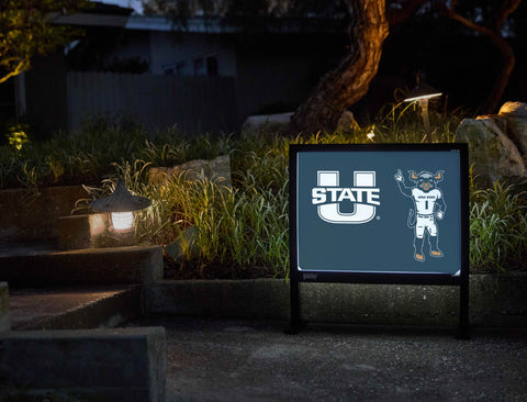 USU Big Blue Mascot Blue Yardsy Sign - Flat Feet