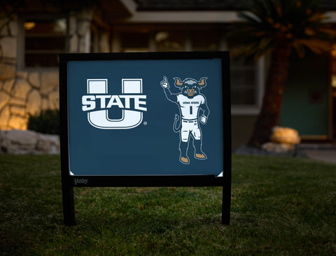 USU Big Blue Mascot Blue Yardsy Sign - Hero