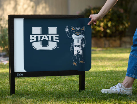 USU Big Blue Mascot Blue Yardsy Sign - Interchangeable