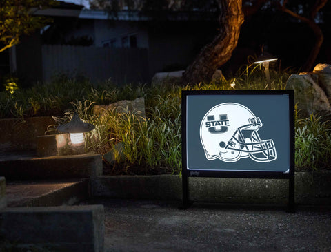 USU Helmet Blue Yardsy Sign - Flat Feet