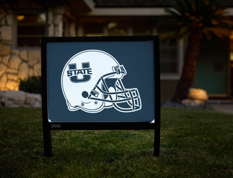 USU Helmet Blue Yardsy Sign - Hero
