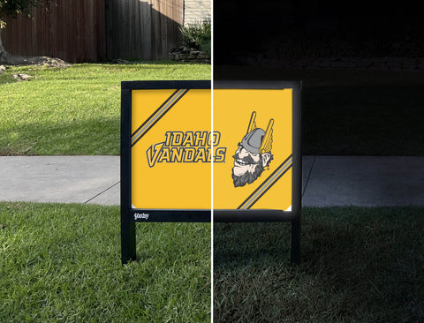 University of Idaho Vandals Mascot Pride Gold Yardsy Sign - Day Night