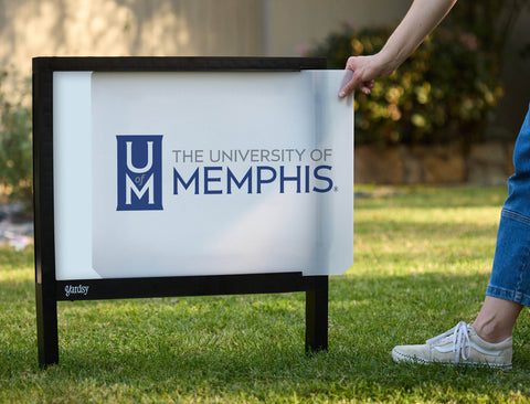 University of Memphis UM White Yardsy Sign - Interchangeable