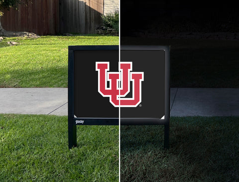 University of Utah Black Yardsy Sign - Day Night