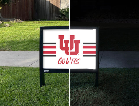 University of Utah Go UTES Yardsy Sign - Day Night