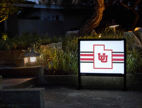 University of Utah State Outline White Yardsy Sign - Flat Feet