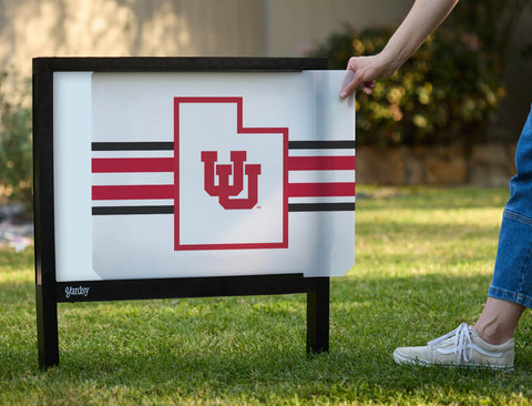University of Utah State Outline White Yardsy Sign - Interchangeable