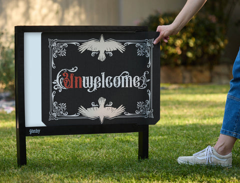 Unwelcome Halloween Spooky Yardsy Sign - Interchangeable