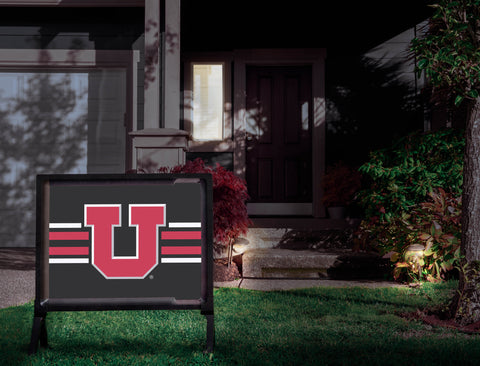 Utah Utes Stripe Black Yardsy Sign