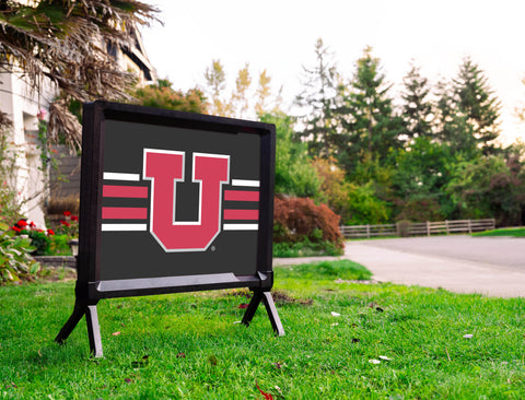 Utah Utes Stripe Black Yardsy Sign