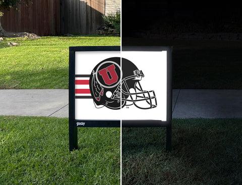 Utah Helmet Black Yardsy Sign - Day Night