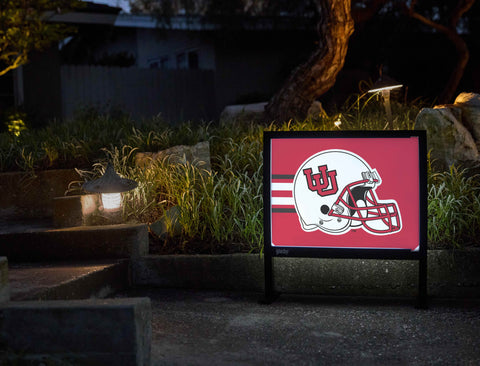 Utah Helmet Red Stripe Yardsy Sign - Flat Feet