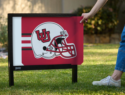 Utah Helmet Red Stripe Yardsy Sign - Interchangeable