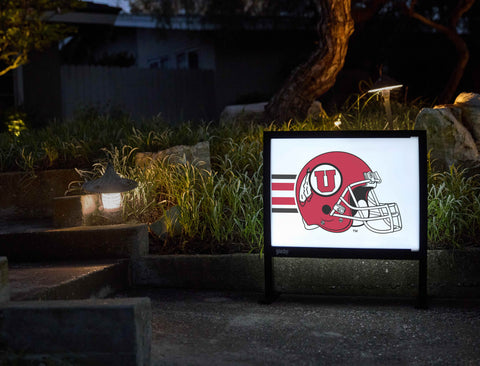 Utah Red Helmet Stripe Yardsy Sign - Flat Feet
