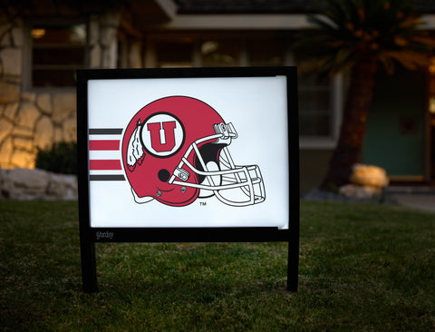 Utah Red Helmet Stripe Yardsy Sign - Hero