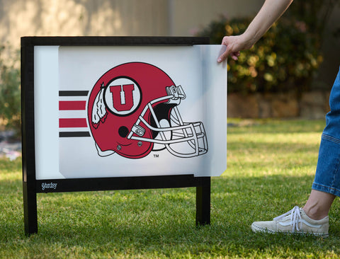 Utah Red Helmet Stripe Yardsy Sign - Interchangeable