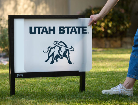Utah State Mascot White Yardsy Sign - Interchangeable