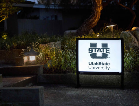 Utah State University White Yardsy Sign - Flat Feet