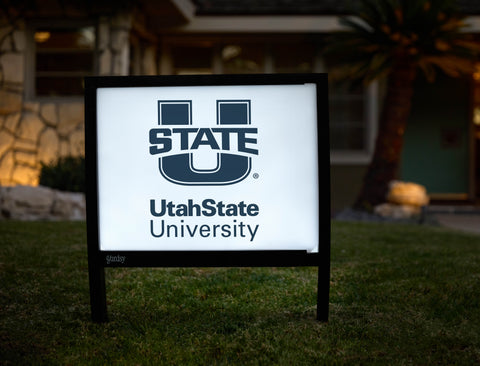 Utah State University White Yardsy Sign - Hero