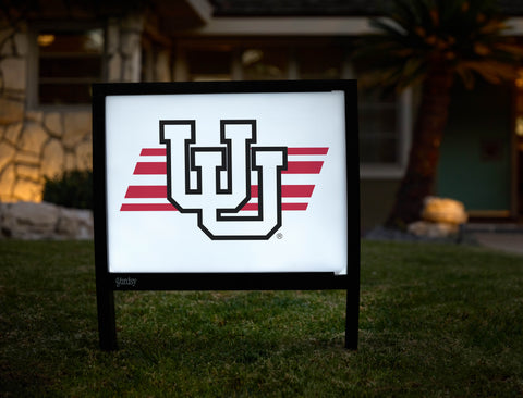 Utah University Stripe White Yardsy Sign - Hero
