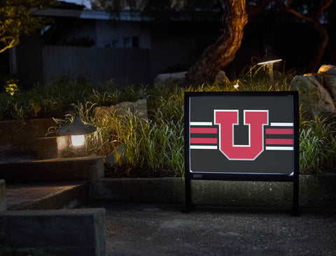Utah Utes Stripe Black Yardsy Sign - Flat Feet