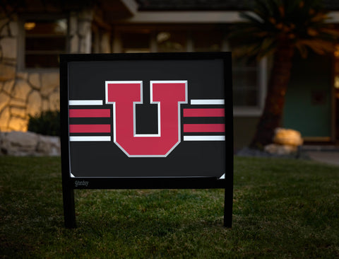 Utah Utes Stripe Black Yardsy Sign - Hero