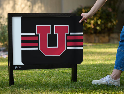 Utah Utes Stripe Black Yardsy Sign - Interchangeable