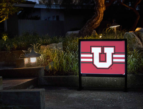 Utah Utes Stripe Red Yardsy Sign - Flat Feet