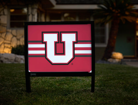 Utah Utes Stripe Red Yardsy Sign - Hero