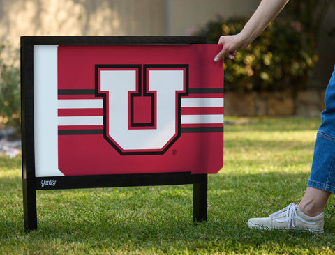 Utah Utes Stripe Red Yardsy Sign - Interchangeable