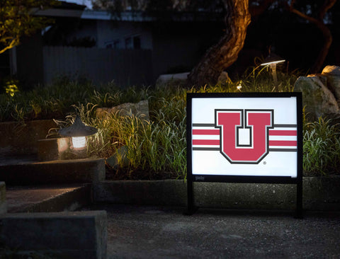 Utah Utes Stripe White Yardsy Sign - Flat Feet