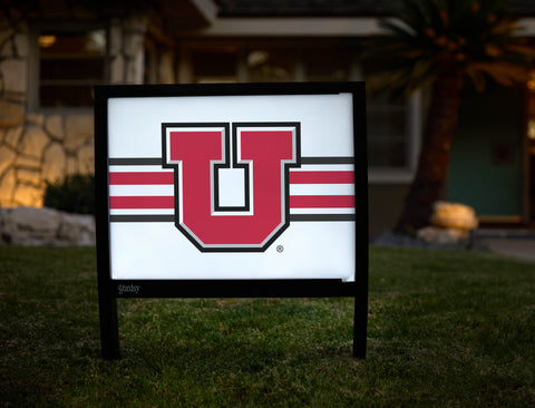 Utah Utes Stripe White Yardsy Sign - Hero