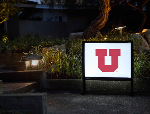 Utah "U" White Yardsy Sign - Flat Feet